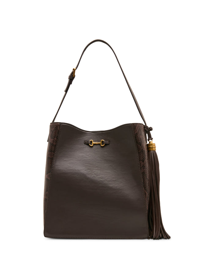 Anne Klein Horsebit Tassel Hobo Bag