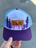 Idaho State Trucker Hat - (White / Plum)