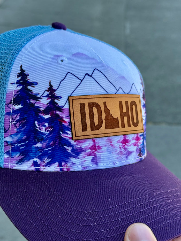 Idaho State Trucker Hat - (White / Plum)