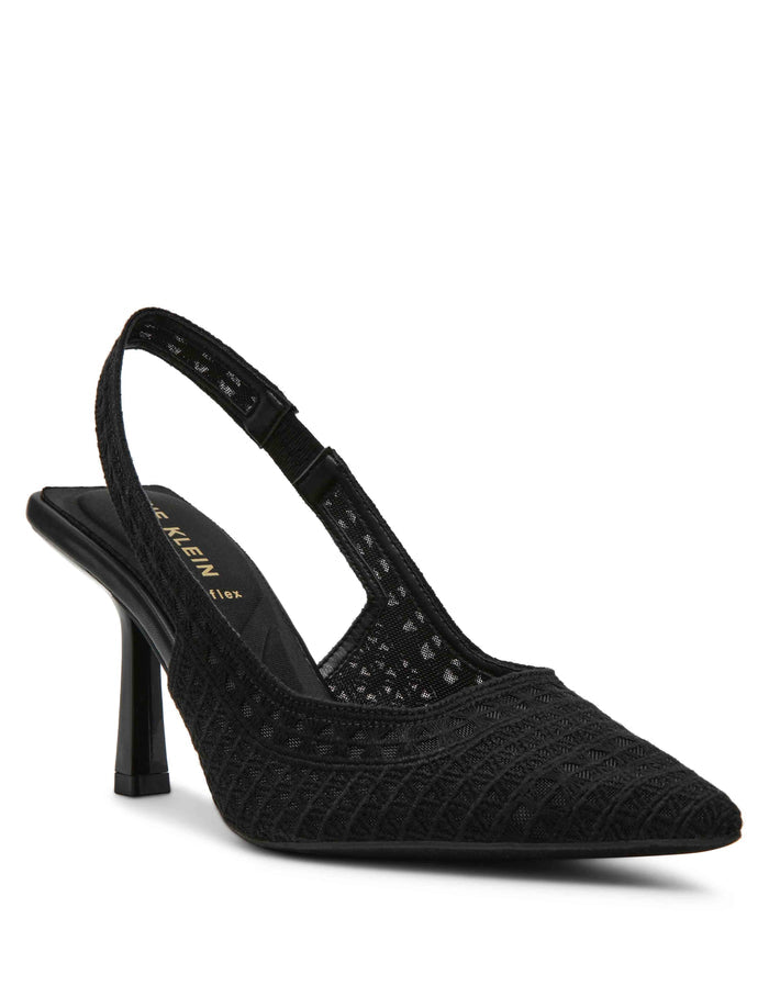 Anne Klein Black Crochet Ismeralda Slingback