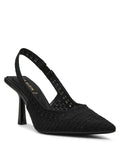 Anne Klein Black Crochet Ismeralda Slingback