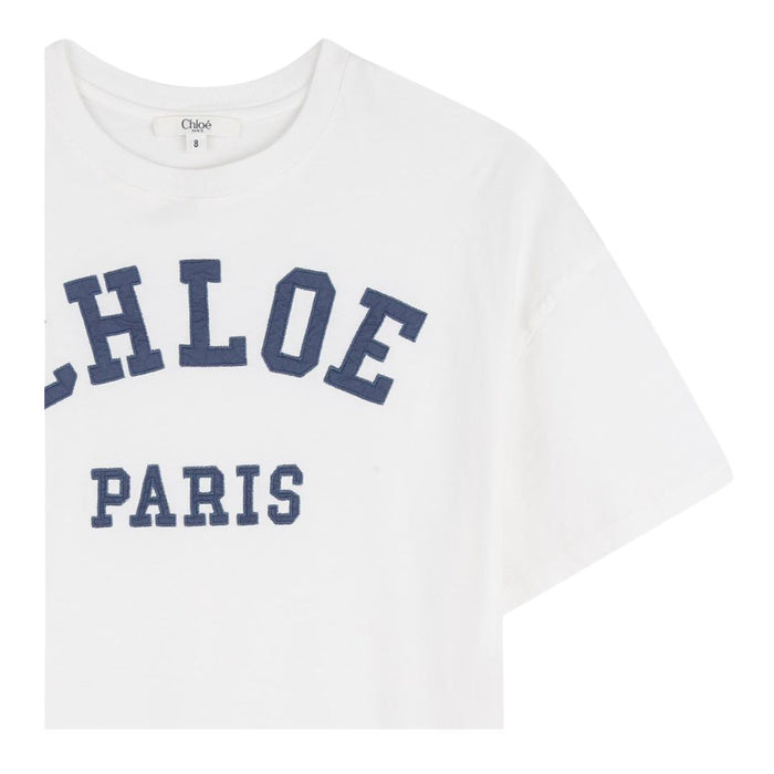 Ivory Appliqué Logo Dress