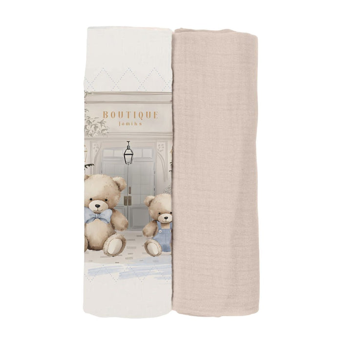 Ivory & Beige "Bubuva" Teddy Muslins