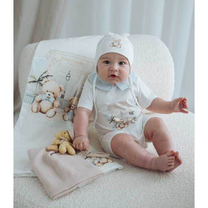 Ivory & Blue "Bubuva" Teddy Romper