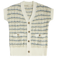 Ivory & Blue Tweed Cardigan