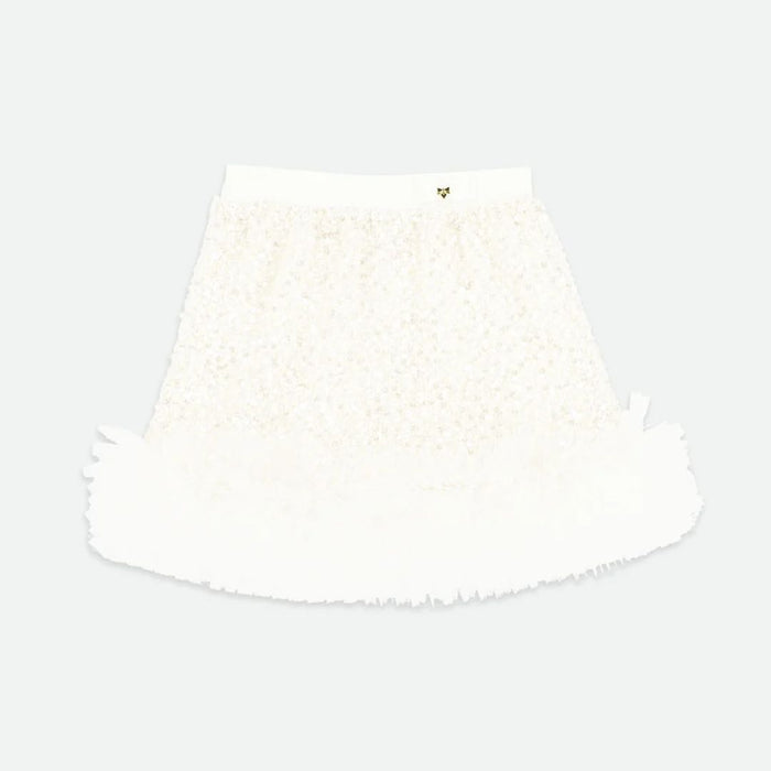 Ivory Boucle Sequin Skirt Set