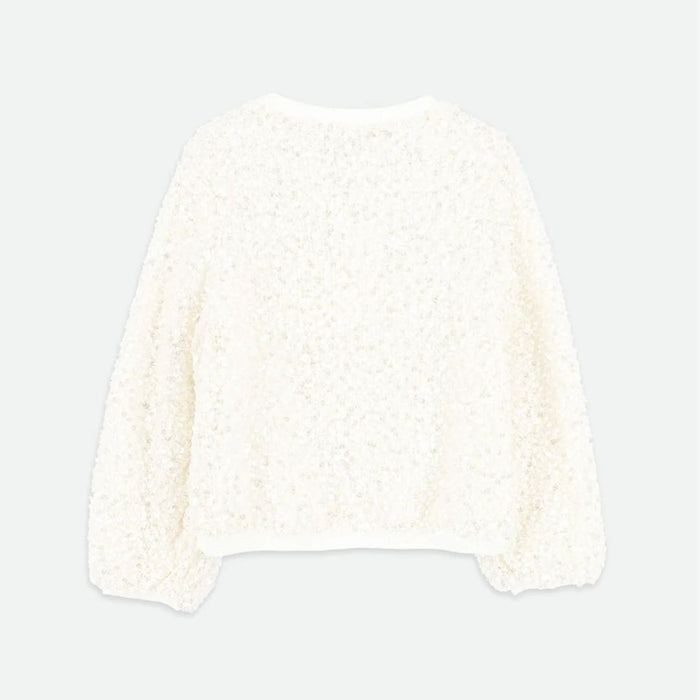 Ivory Boucle Sequin Skirt Set
