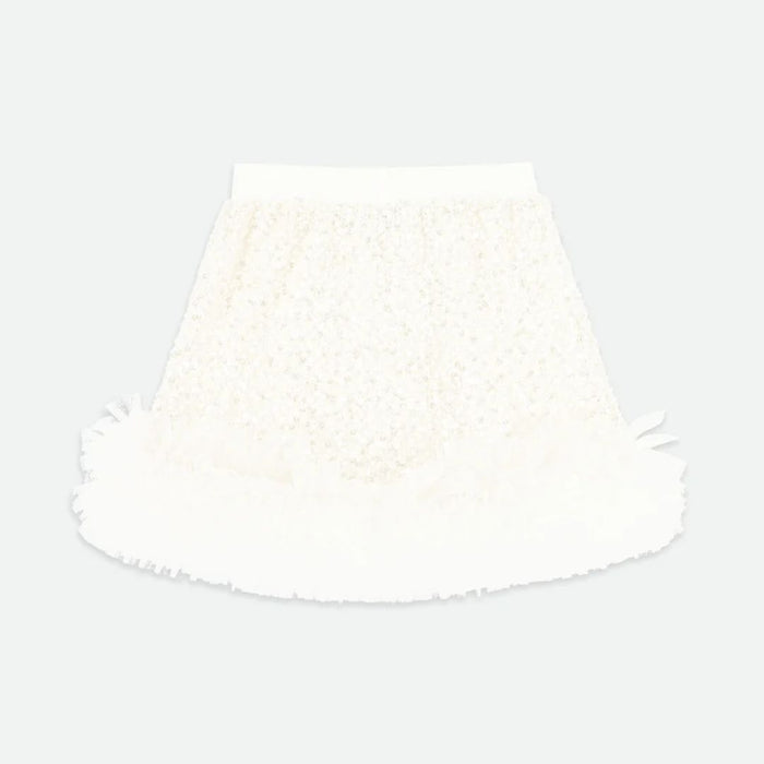 Ivory Boucle Sequin Skirt Set