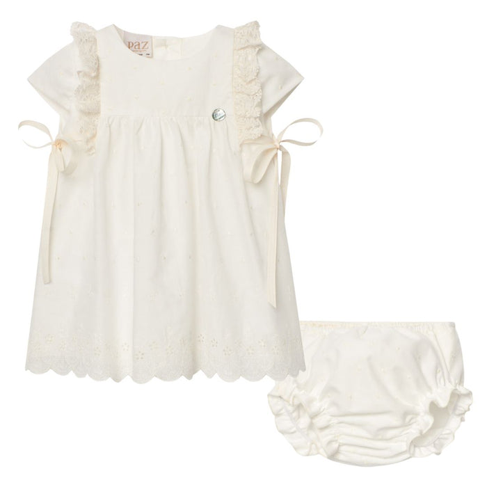 Ivory Broderie Anglaise Dress & Bloomers