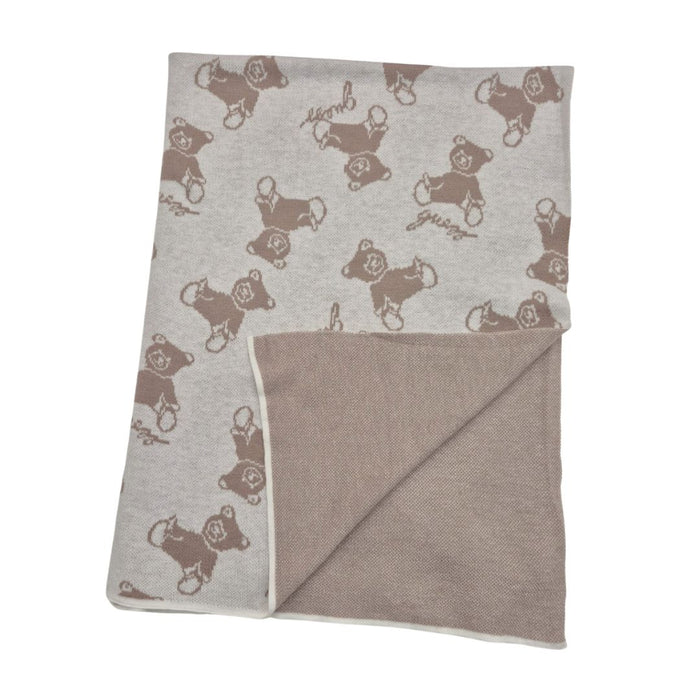 Ivory & Brown Teddy Blanket