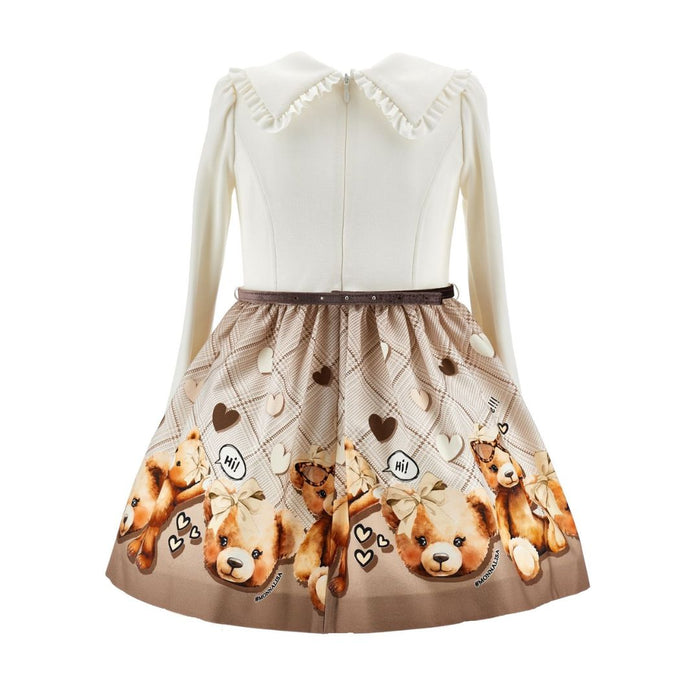Ivory & Brown Teddy Dress