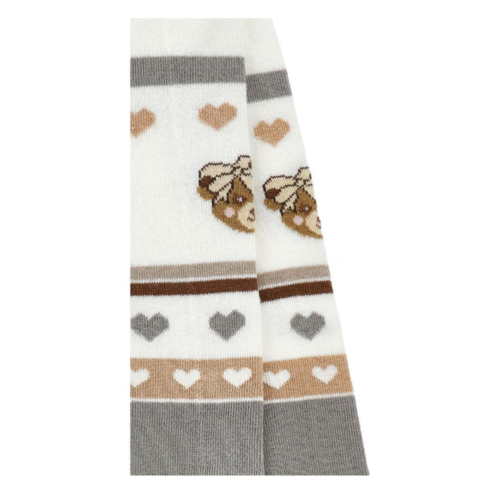 Ivory & Brown Teddy Tights
