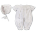 Ivory Detailed Romper & Bonnet