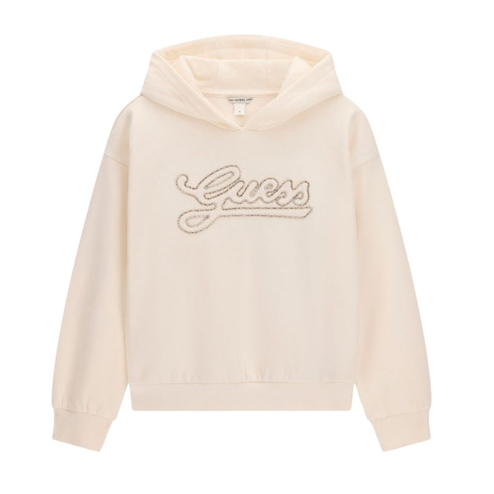 Ivory Diamanté Chain Logo Hoodie