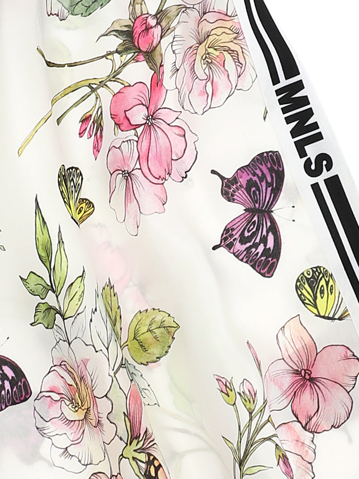 Ivory Floral Satin Skirt