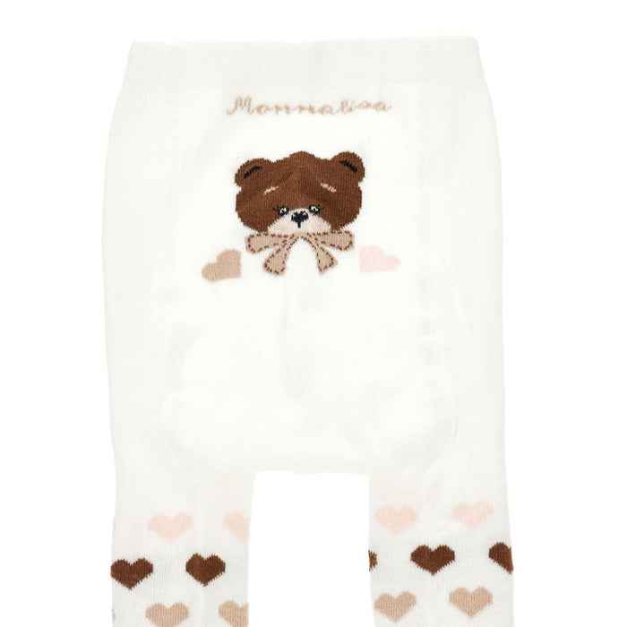 Ivory Heart & Bear Knitted Tights