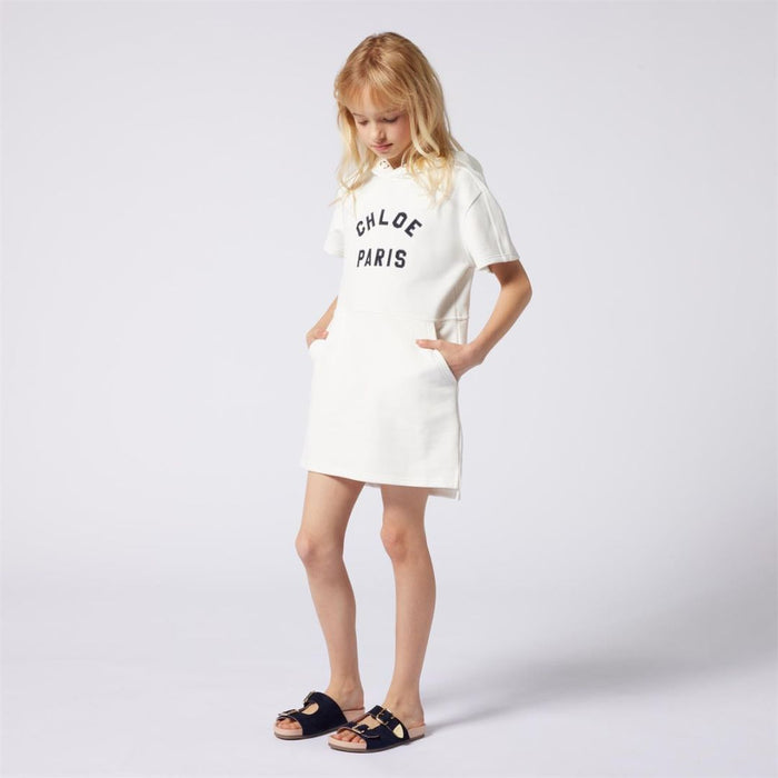 Ivory Hooded Sweat Dress