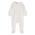 Ivory Lace Velour Babygrow