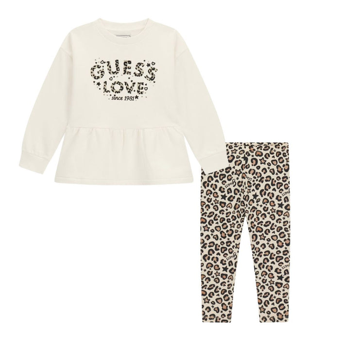 Ivory & Leopard Print Legging Set