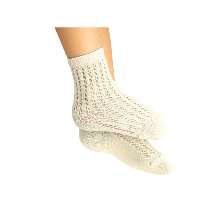 Ivory Openwork Ankle Socks