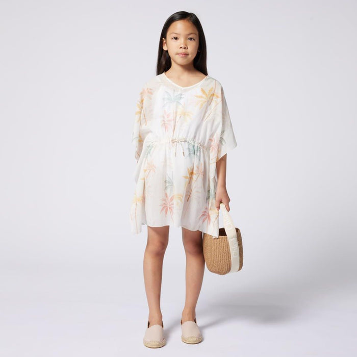 Ivory Palm Print Kaftan