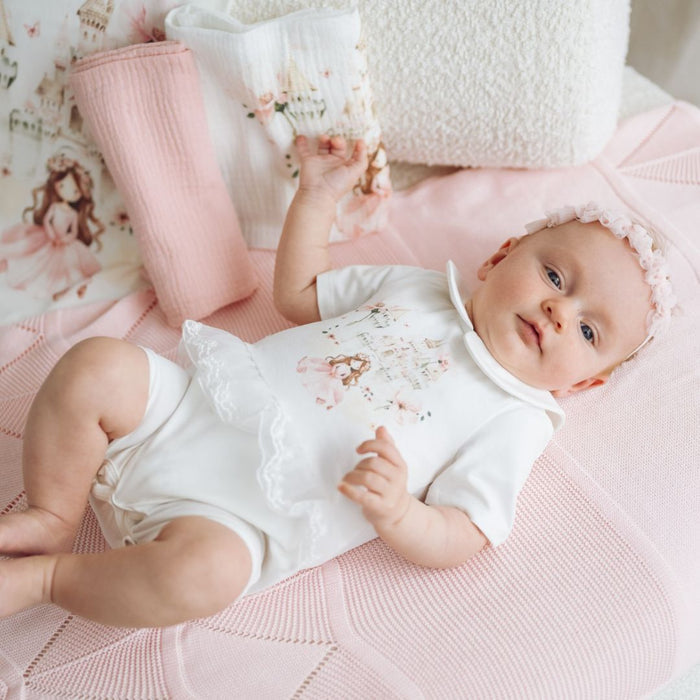 Ivory & Pink "Else" Princess Romper