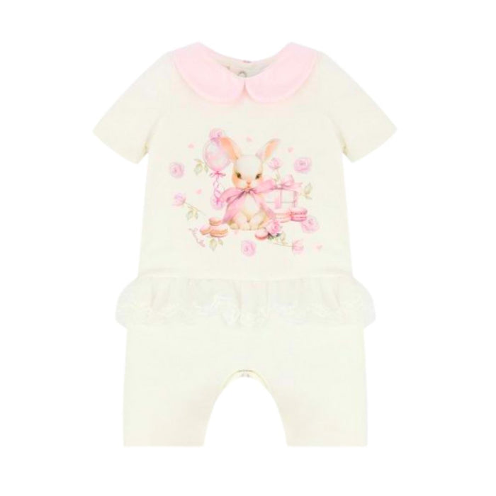 Ivory & Pink "Snoffi" Bunny Romper
