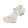 Ivory Satin Bow Knee High Socks