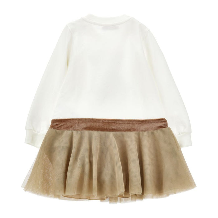 Ivory & Tan Tulle Teddy Dress