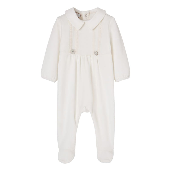 Ivory Velour Babygrow