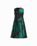 Anne Klein DEEP JADE/ANNE BLACK Jacquard Fit and Flare Midi Dress