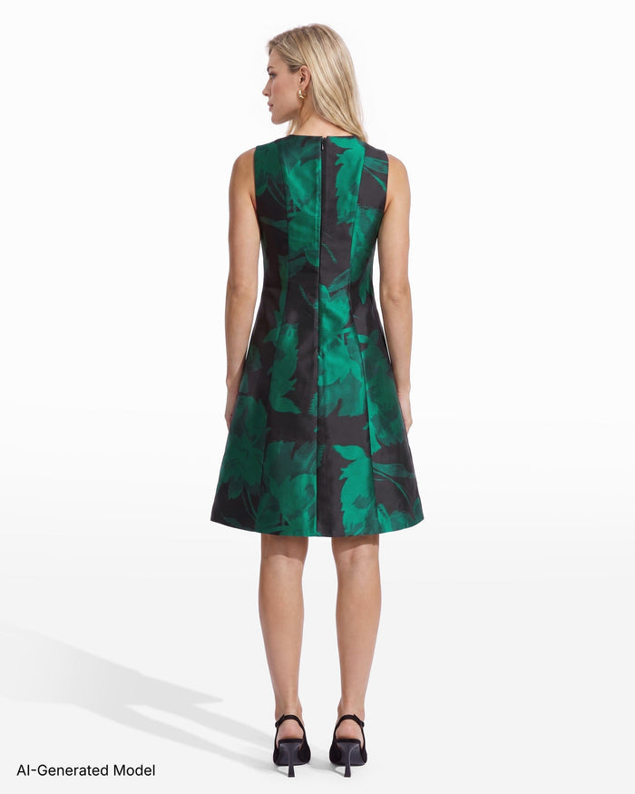 Jacquard Fit and Flare Midi Dress Dresses Kasper