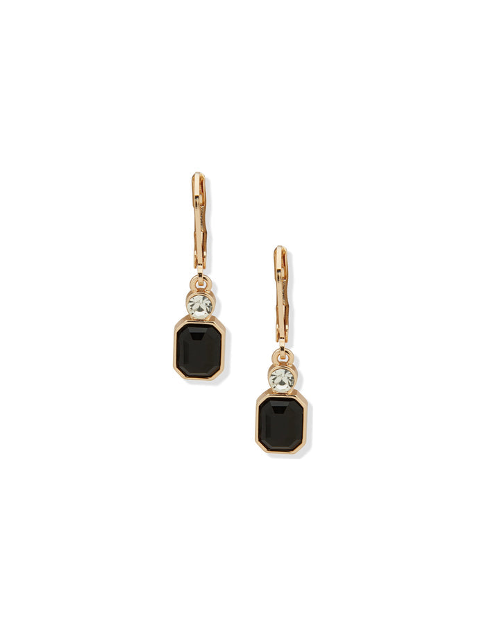 Anne Klein Gold Tone Jet Drop Pierced Earrings