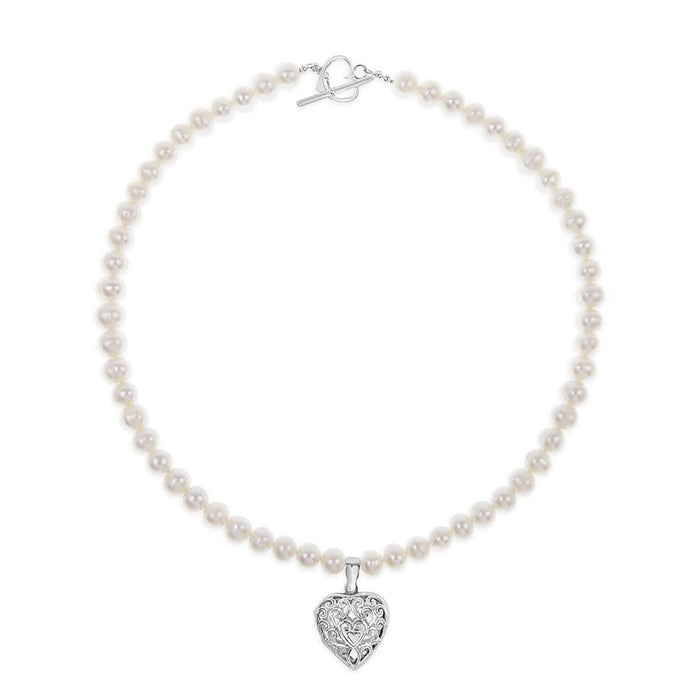 keepsake heart necklace on a white background