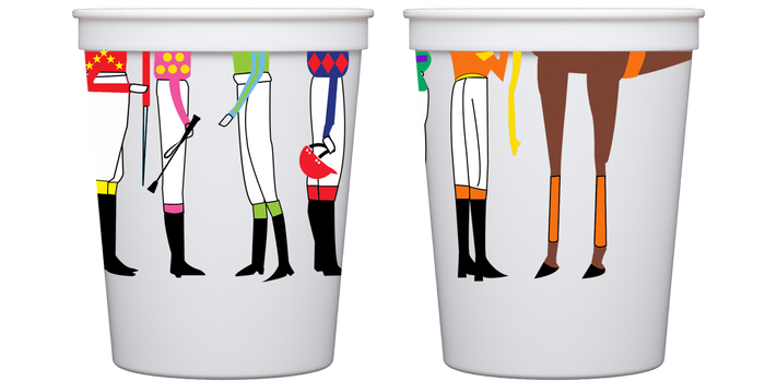 Kentucky Derby Jockey + Horse Legs Stadium Cups