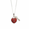 key to my heart pendant in red on a white background