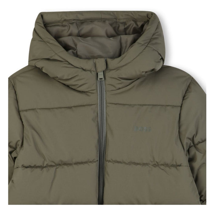 Khaki Hooded Puffer Coat