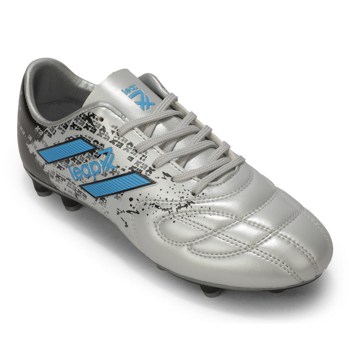 Leap7X ACTIVE-606 Grey Sports Lacing Football Shoes for Men by Liberty