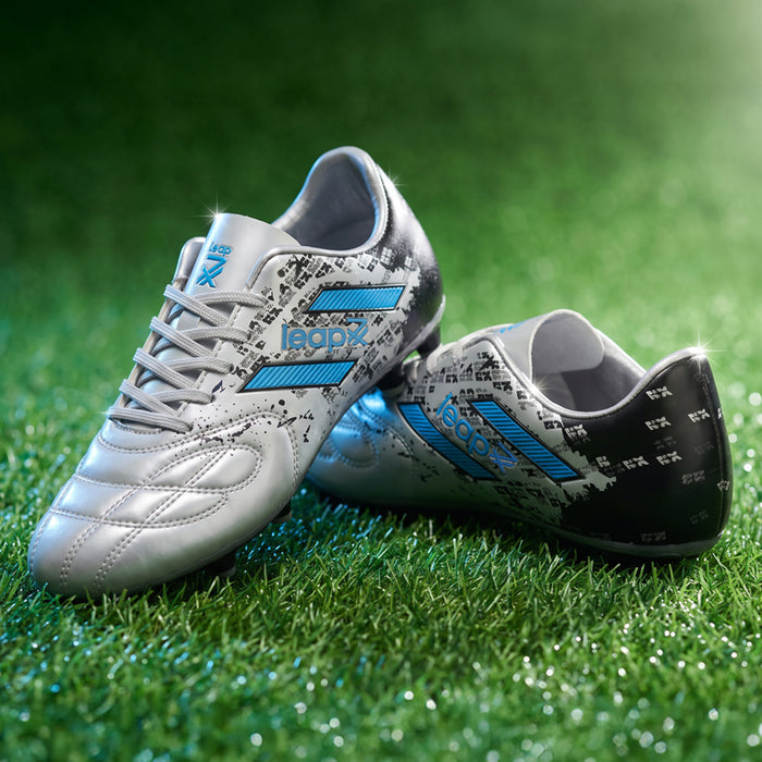 Leap7X ACTIVE-606 Grey Sports Lacing Football Shoes for Men by Liberty