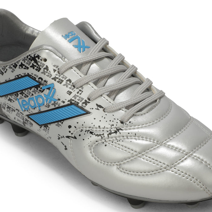 Leap7X ACTIVE-606 Grey Sports Lacing Football Shoes for Men by Liberty