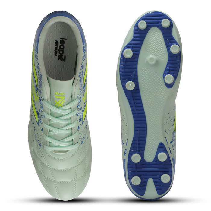Leap7X ACTIVE-606 Sea Green Sports Lacing Football Shoes for Men by Liberty