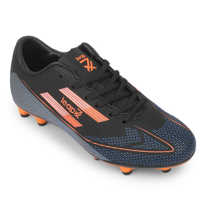 Leap7X ACTIVE-86E Black Sports Lacing Football Shoes For Men & Kids By Liberty