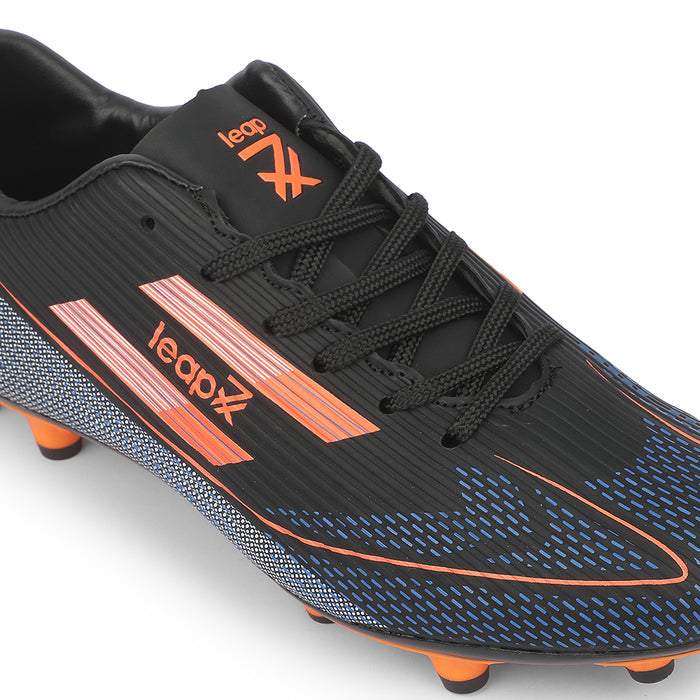 Leap7X ACTIVE-86E Black Sports Lacing Football Shoes For Men & Kids By Liberty