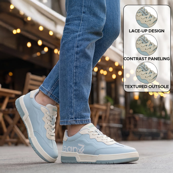 Leap7X ACTO109E Blue Casual Lacing Sneakers for Women by Liberty