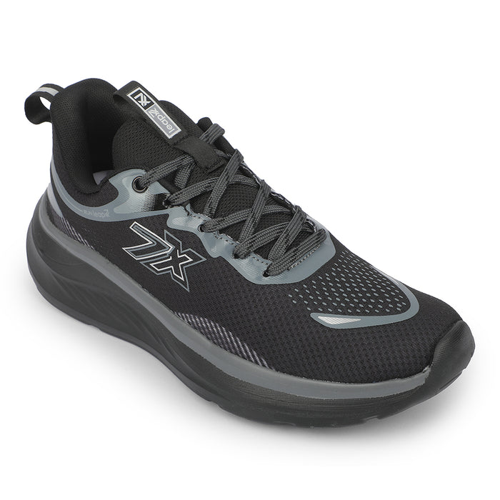Leap7X ACTO113E Black Sports Lacing Running Shoes for Men by Liberty