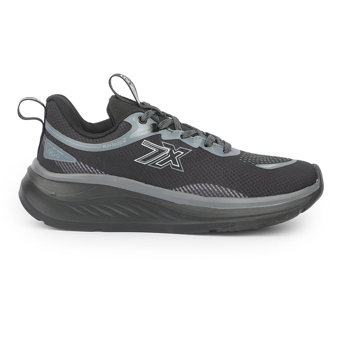 Leap7X ACTO113E Black Sports Lacing Running Shoes for Men by Liberty