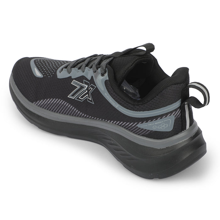 Leap7X ACTO113E Black Sports Lacing Running Shoes for Men by Liberty