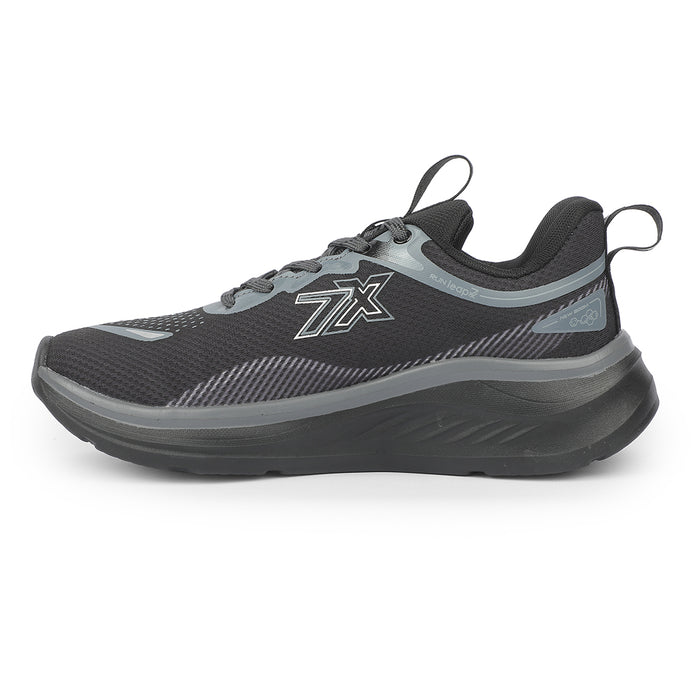 Leap7X ACTO113E Black Sports Lacing Running Shoes for Men by Liberty
