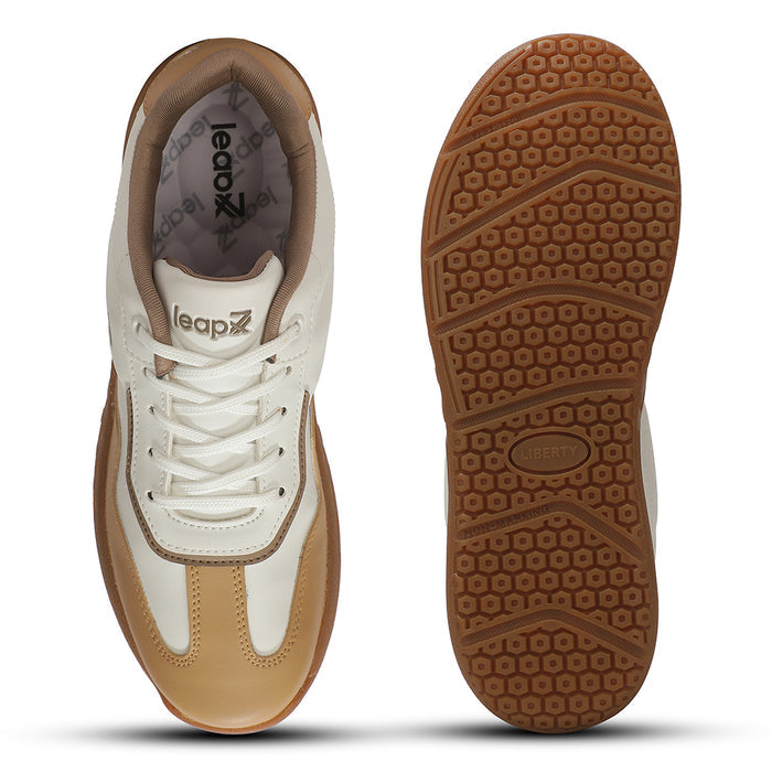 Leap7x Beige Casual Lacing Sneakers For Women ACTO229E By Liberty