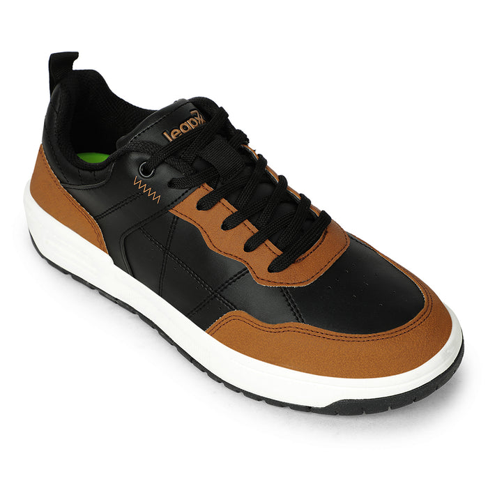 Leap7X Black Casual Lacing Sneakers For Men Noblestepe By Liberty